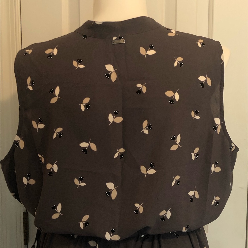 Anne Klein Gray Midi Dress with White Floral Print - Picture 7 of 14